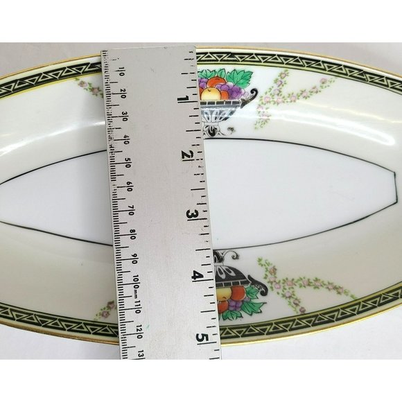 Vintage Noritake Hand Painted Oval Relish Candy Dish w/ Handles-12" - Picture 14 of 15